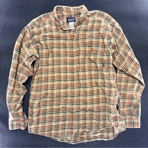 Patagonia Yellow and Orange Plaid Long-Sleeve Button-Down Shirt